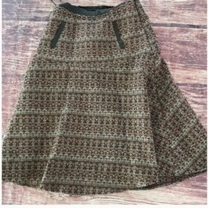 Mordicci tweed a-line wool blend skirt sz S